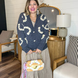 Lucky Layers Horseshoe Cardigan - Blue