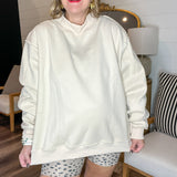 Sand Reversible Mock Neck Sweatshirt