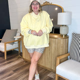 Butter Yellow Reversible Mock Neck Sweatshirt