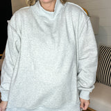 Grey Reversible Mock Neck Sweatshirt