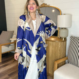 Birds Of A Feather Kimono - Cobalt Blue