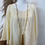 Spaced Havana Pearl Necklace - Tan