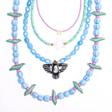 White Jade Star + Turquoise Necklace