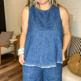 Blue Haze Denim Flare Set