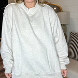 Ash Grey Reversible Mock Neck Sweatshirt