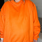 Orange Reversible Mock Neck Sweatshirt