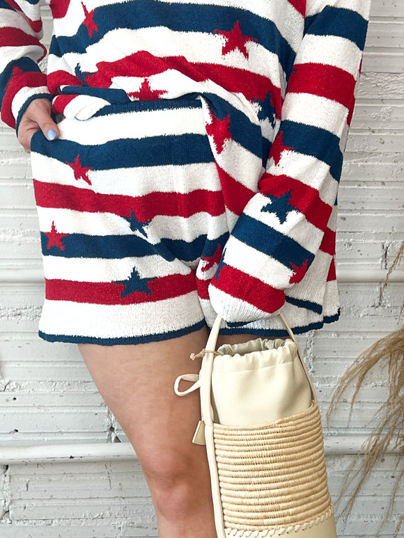 Boardwalk Shorts - Star Spangled Stripe Knit