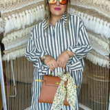 The Lucy Striped Button-Up Dress