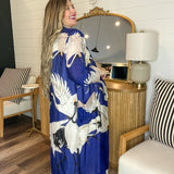 Birds Of A Feather Kimono - Cobalt Blue