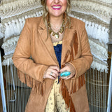 Boot Scootin' Fringe Blazer - Tan