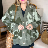 Camo Crush Oversized Button Up Cardigan