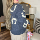 Lucky Layers Horseshoe Cardigan - Blue