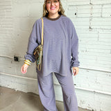 Easy Street Striped Lounge Pants - Lavender