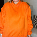 Orange Reversible Mock Neck Sweatshirt