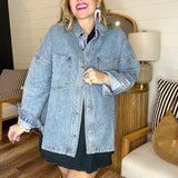 Blue Jean Days Washed Snap Button Denim Shacket