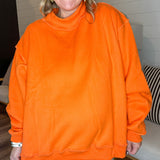 Orange Reversible Mock Neck Sweatshirt