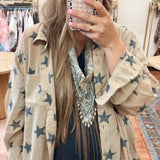 Star Spangled Button Up Top - OS