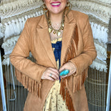 Boot Scootin' Fringe Blazer - Tan
