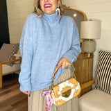 Feelin' Blue Mock Neck Knit Sweater