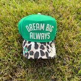 Dream Big Always Hat - Green Corduroy Leopard
