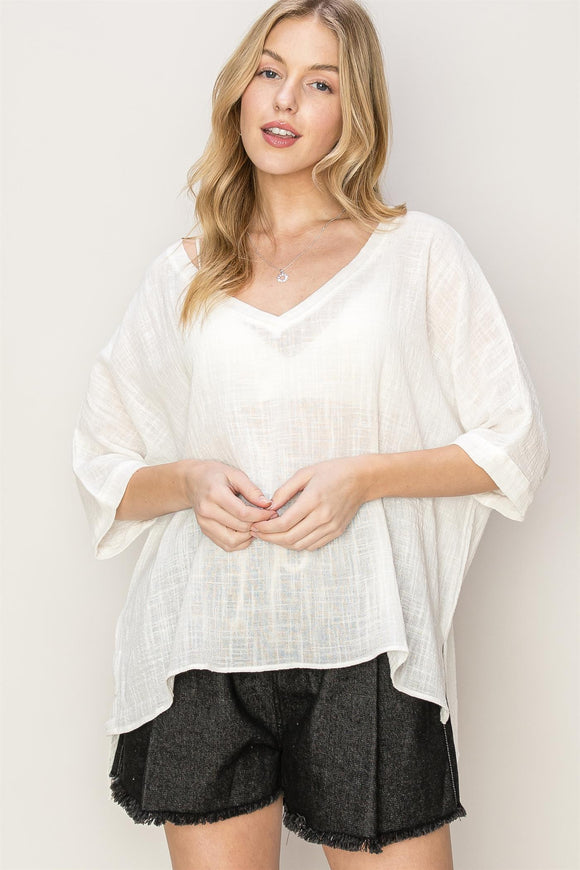 Sandy Beaches Airy Top - Off White