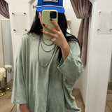 Oversized Summer Slub Tee - Turquoise