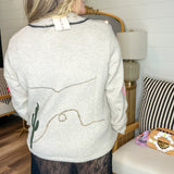 Saddle Stitch Embroidered Sweater Jacket