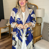 Birds Of A Feather Kimono - Cobalt Blue