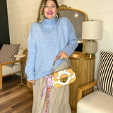 Feelin' Blue Mock Neck Knit Sweater
