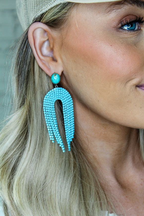 Santa Fe Sparkle Earrings - Turquoise + Turquoise