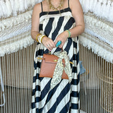 Monochrome Martini Stripe Maxi Dress