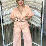 Folklore Wide Leg Eyelet Pants