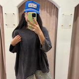 Oversized Summer Slub Tee - Dusty Denim