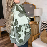 Camo Crush Oversized Button Up Cardigan
