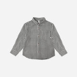 Collared Long Sleeve Shirt Black Gingham