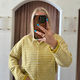 The Piper Cardigan - Mini Stripe Mustard