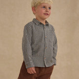 Collared Long Sleeve Shirt Black Gingham