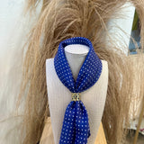 Cowboy Polka Dot Silk Scarf - Navy