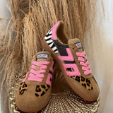 {Back70} Squid Sneakers - Leopard Zebra Fuxia