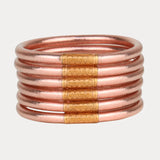 Rose Gold All Weather Bangles - Serenity Prayer - Set of 6