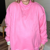 Pink Reversible Mock Neck Sweatshirt