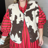 Cowhide Couture Button Up Vest