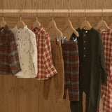 Collared Long Sleeve Shirt || Red Plaid