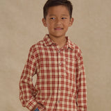 Collared Long Sleeve Shirt || Red Plaid
