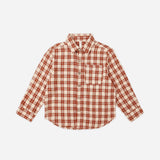Collared Long Sleeve Shirt || Red Plaid