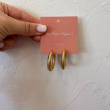 LG Cable Earrings 14KT GD