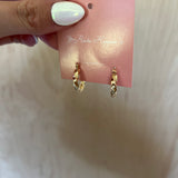 14kt Gold Dipped Texture Wave Small Hoop Earrings