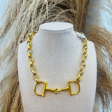 Gold Horse Bit Choker Necklace