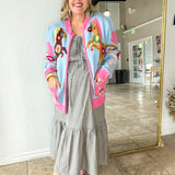 Adoro Horse Sherpa Jacket - Pink + Blue