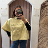 Butter Yellow Denim Poncho Jacket
